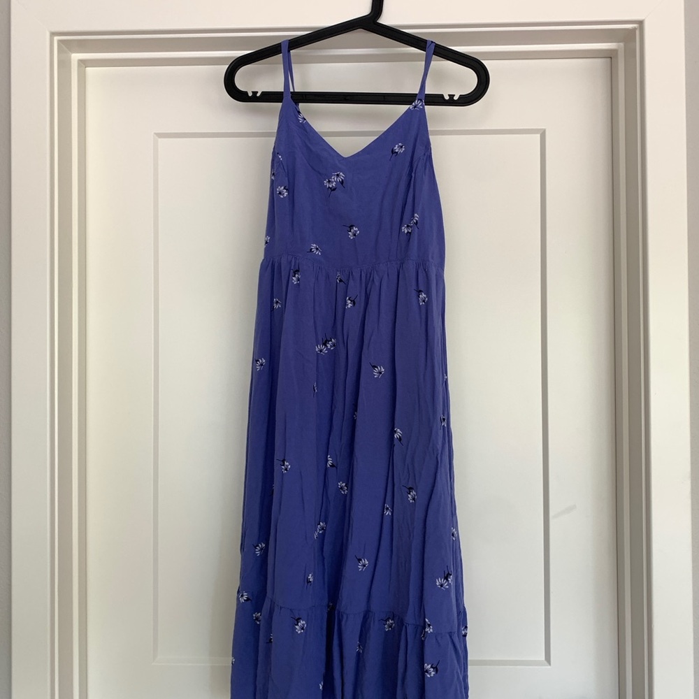 Blue Midi Floral Dress